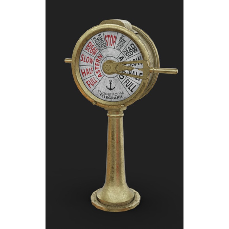 Lever 07 3D Model – Low Poly Antique Watercraft with PBR Textures - View 3