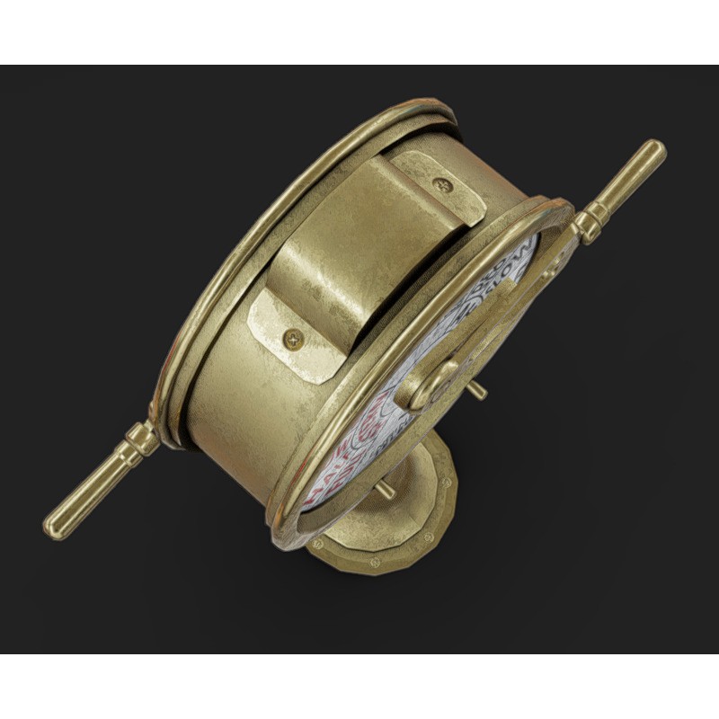 Lever 07 3D Model – Low Poly Antique Watercraft with PBR Textures - View 6