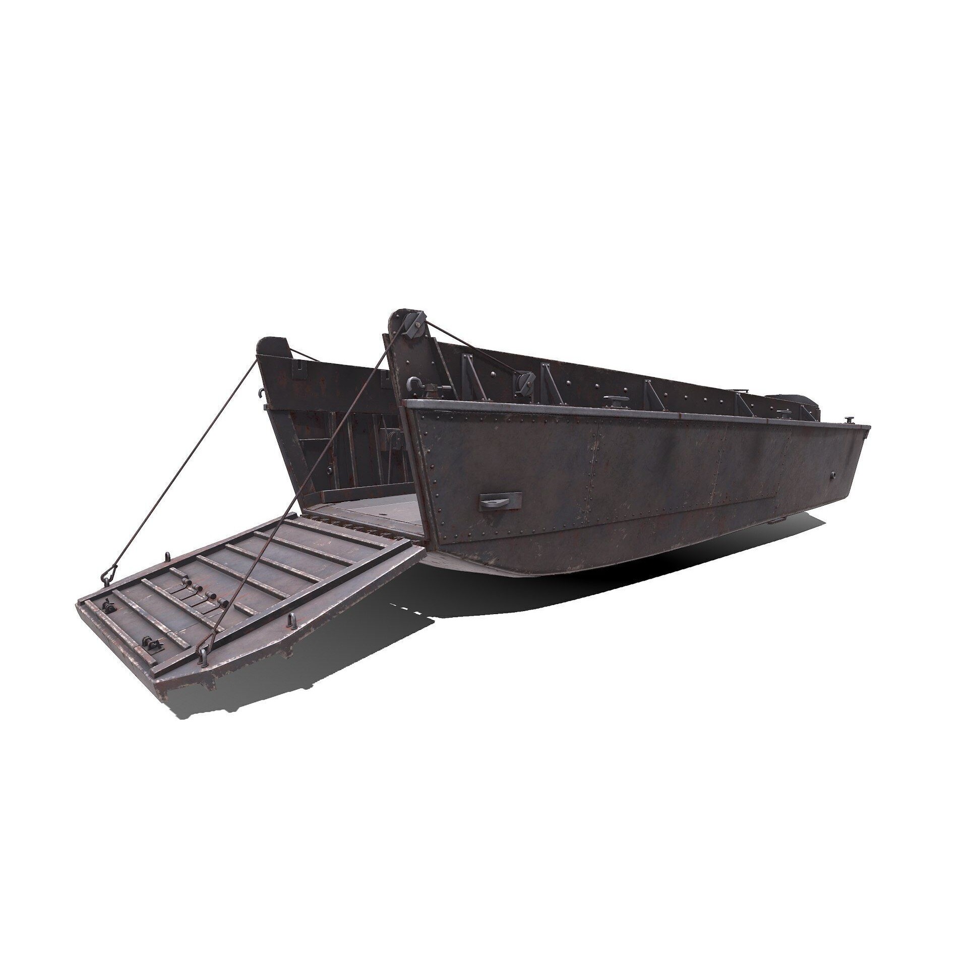 LCVP Higgins Boat - Low-Poly Game-Ready 3D Model - View 11