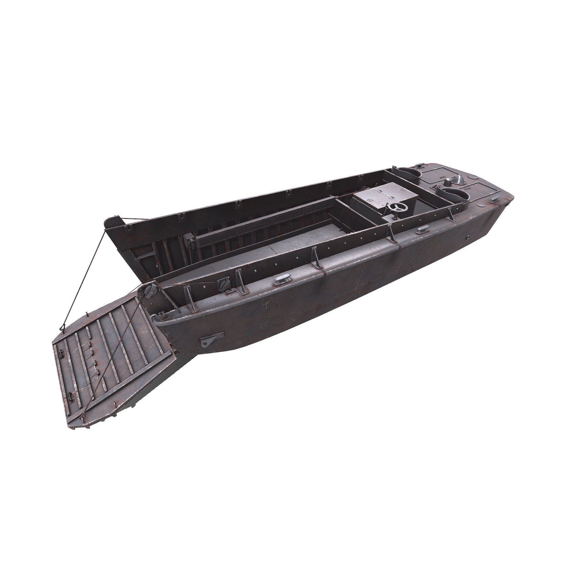 LCVP Higgins Boat - Low-Poly Game-Ready 3D Model - View 12