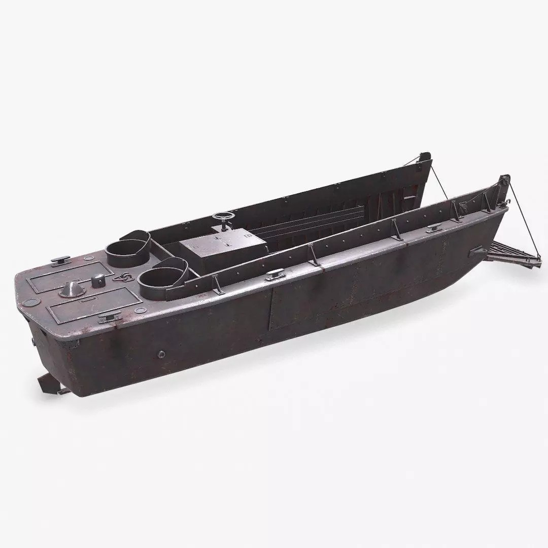 LCVP Higgins Boat - Low-Poly Game-Ready 3D Model - View 2