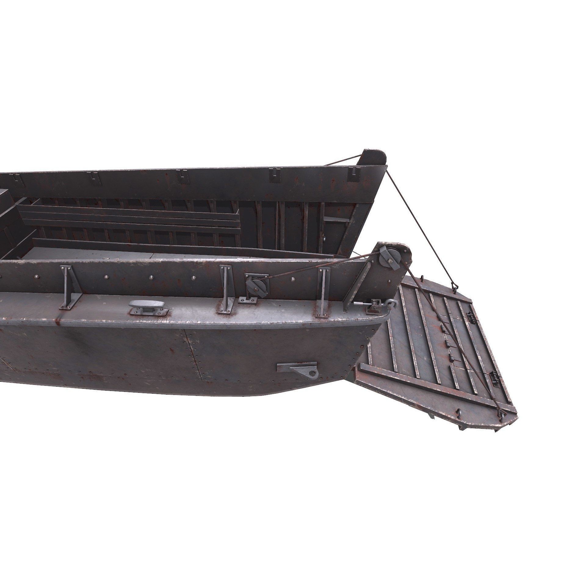 LCVP Higgins Boat - Low-Poly Game-Ready 3D Model - View 21