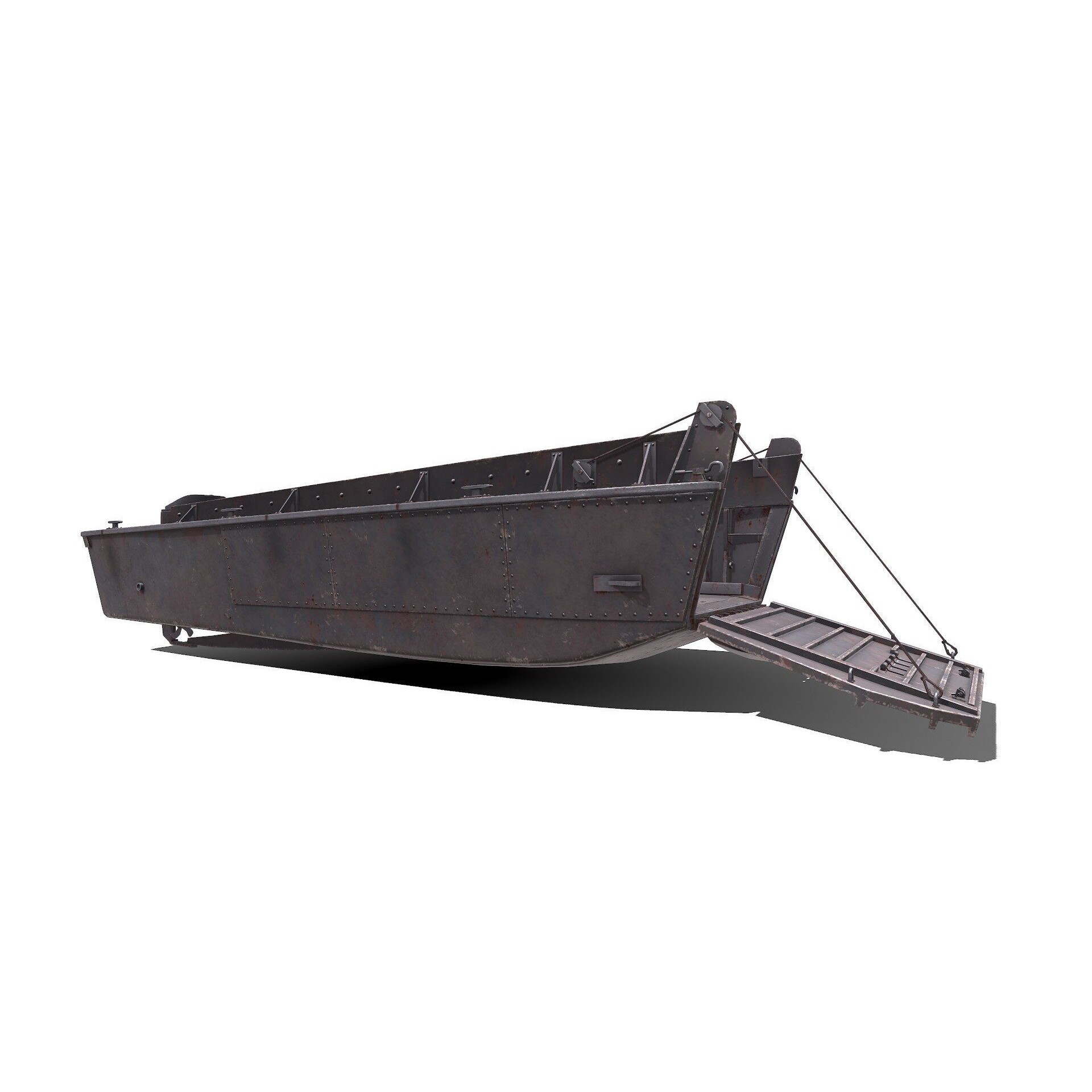 LCVP Higgins Boat - Low-Poly Game-Ready 3D Model - View 6