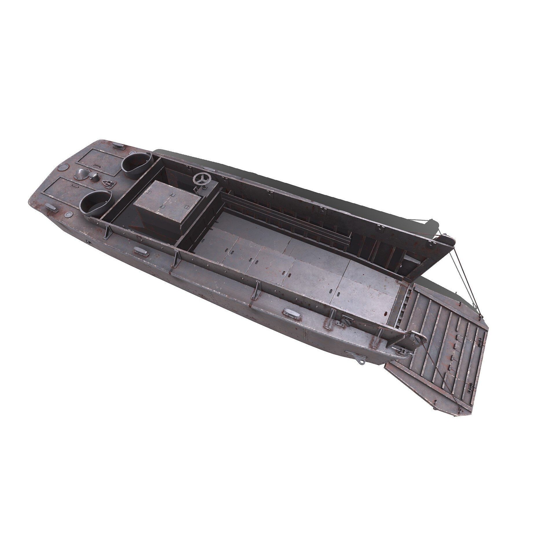 LCVP Higgins Boat - Low-Poly Game-Ready 3D Model - View 7