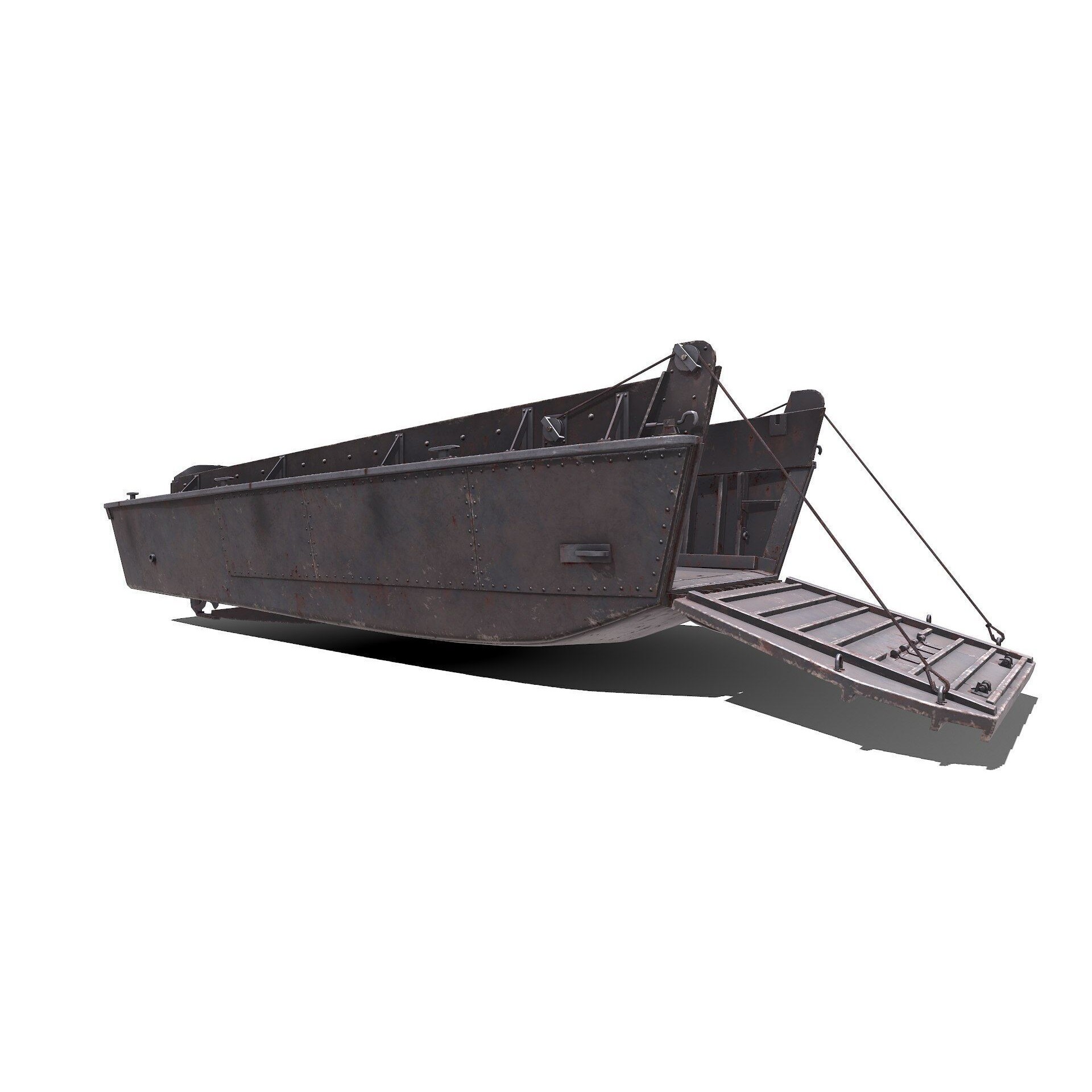 LCVP Higgins Boat - Low-Poly Game-Ready 3D Model - View 8