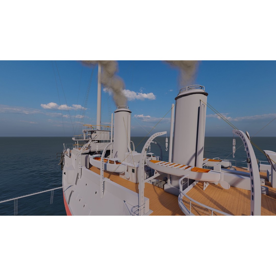 Bulk Carrier Ship 3D Model – Industrial Tanker with PBR Textures - View 10