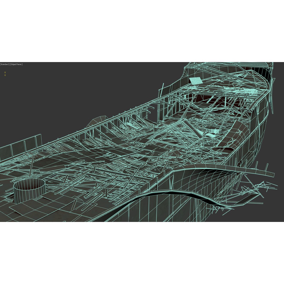 Wisconsin Shipwreck Steamer 3D Model – Historic Watercraft, FBX
