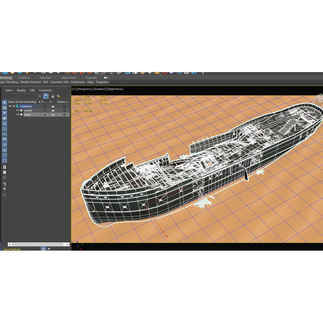 Wisconsin Shipwreck Steamer 3D Model – Historic Watercraft, FBX - View 14