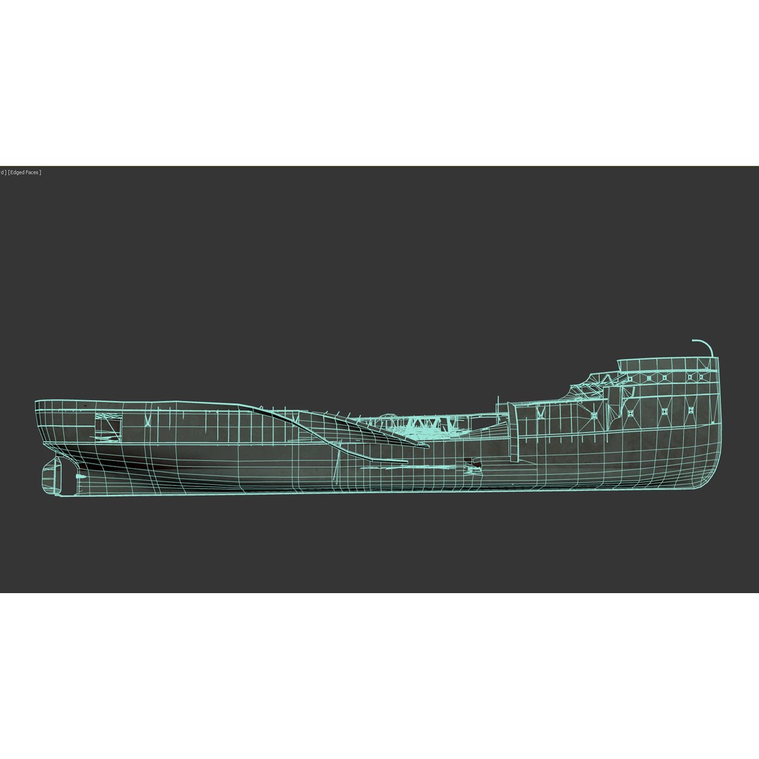 Wisconsin Shipwreck Steamer 3D Model – Historic Watercraft, FBX - View 18