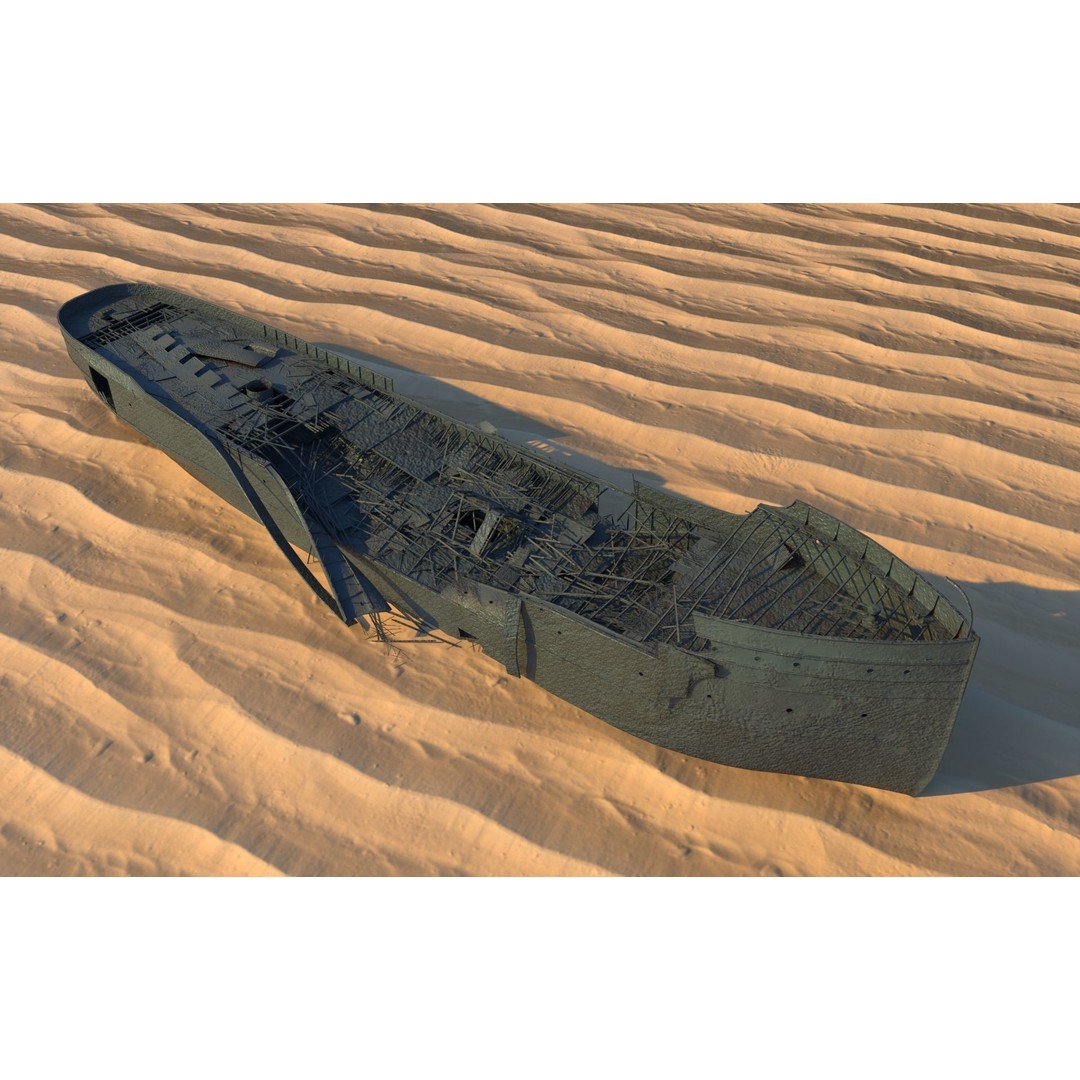 Wisconsin Shipwreck Steamer 3D Model – Historic Watercraft, FBX - View 3