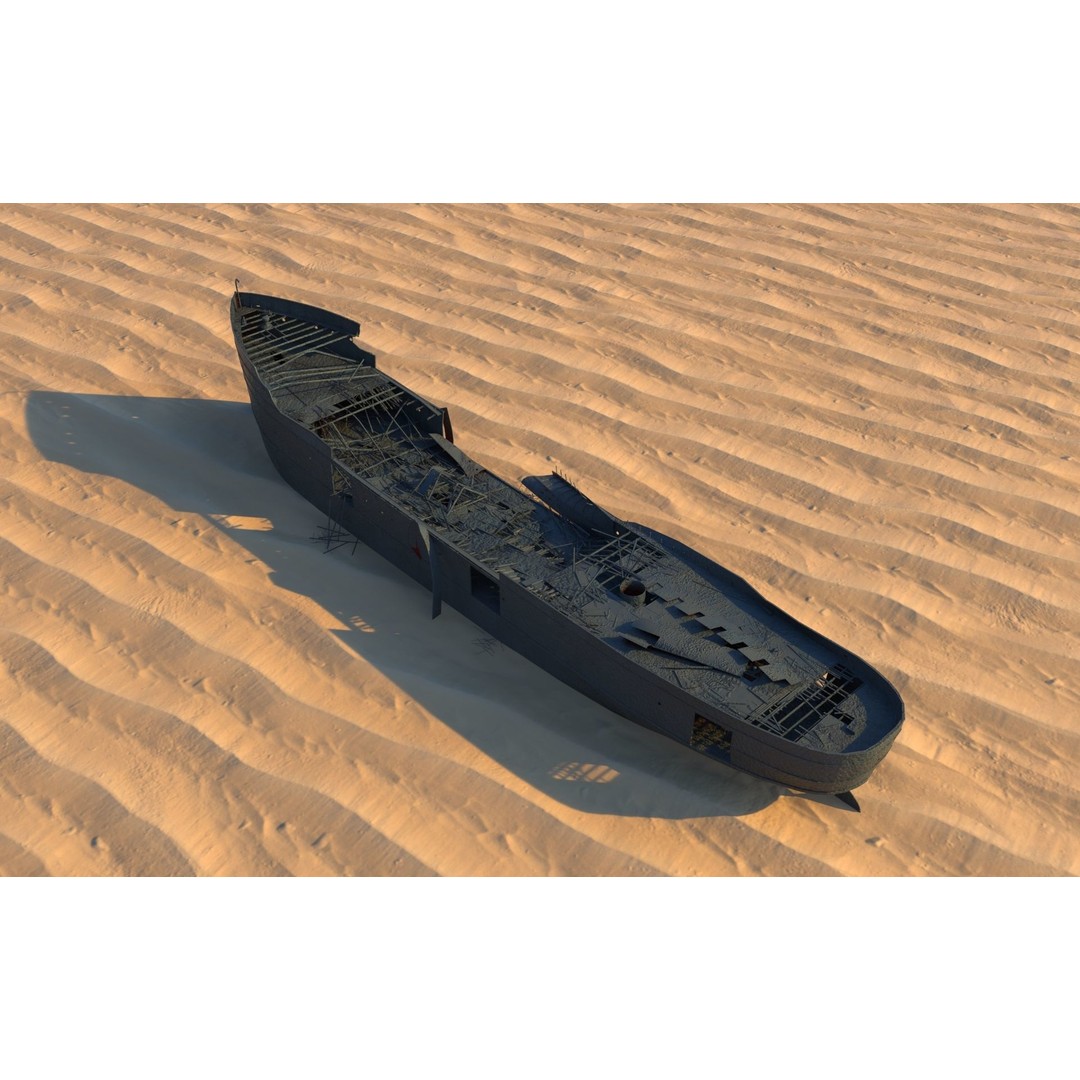 Wisconsin Shipwreck Steamer 3D Model – Historic Watercraft, FBX - View 6