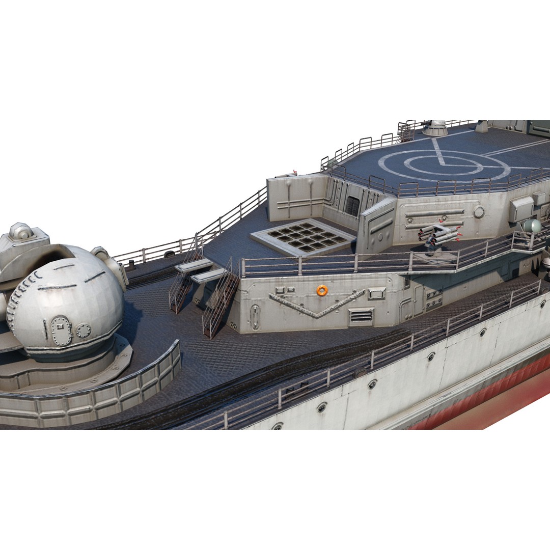 Hangzhou DDG136 3D Model – Low Poly Military Watercraft, FBX - View 12