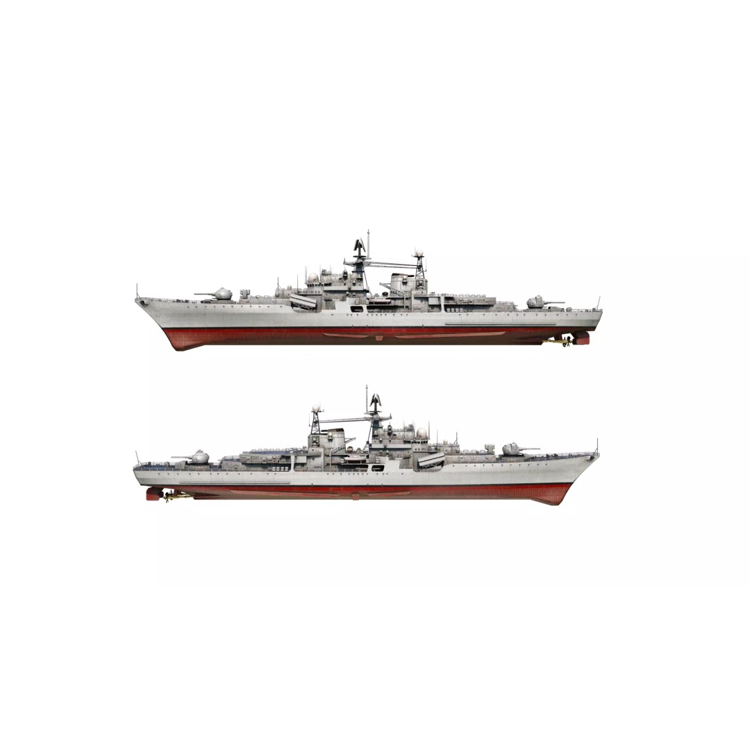Hangzhou DDG136 3D Model – Low Poly Military Watercraft, FBX - View 2