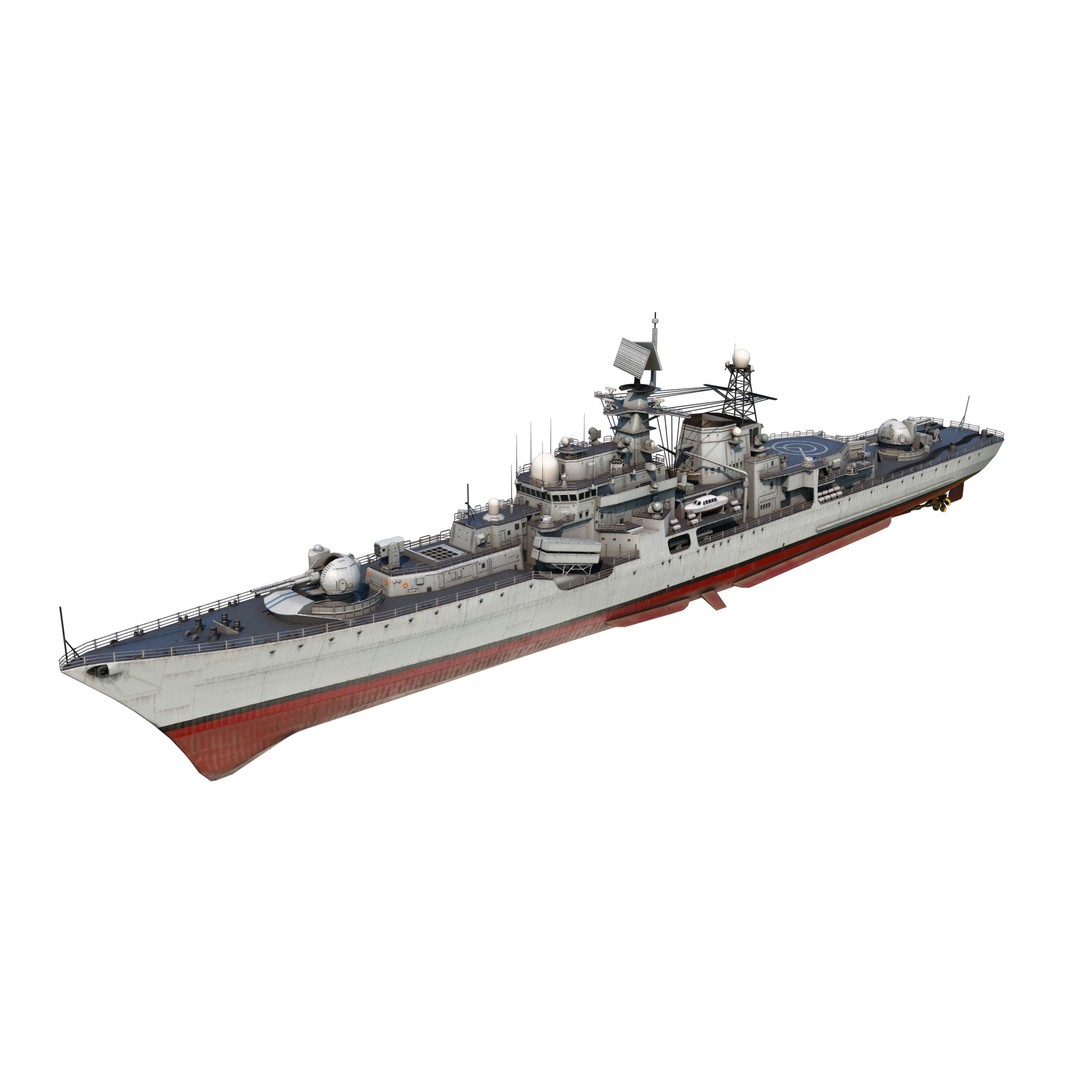 Hangzhou DDG136 3D Model – Low Poly Military Watercraft, FBX - View 3