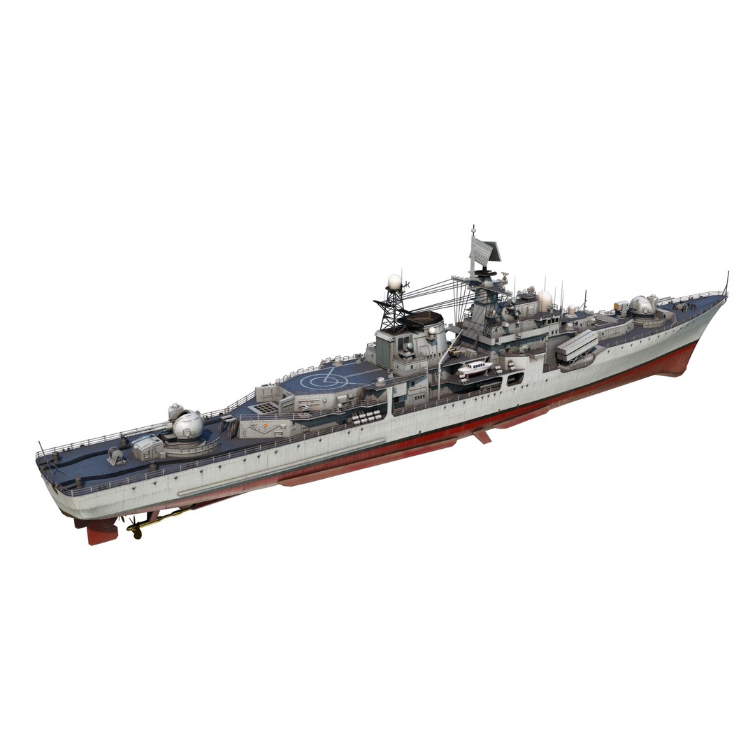 Hangzhou DDG136 3D Model – Low Poly Military Watercraft, FBX - View 4