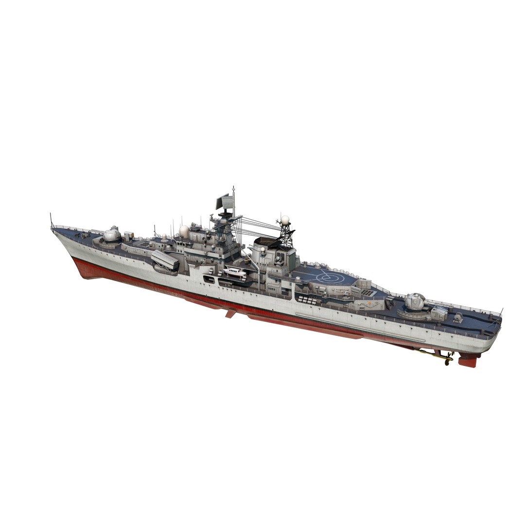 Hangzhou DDG136 3D Model – Low Poly Military Watercraft, FBX - View 6