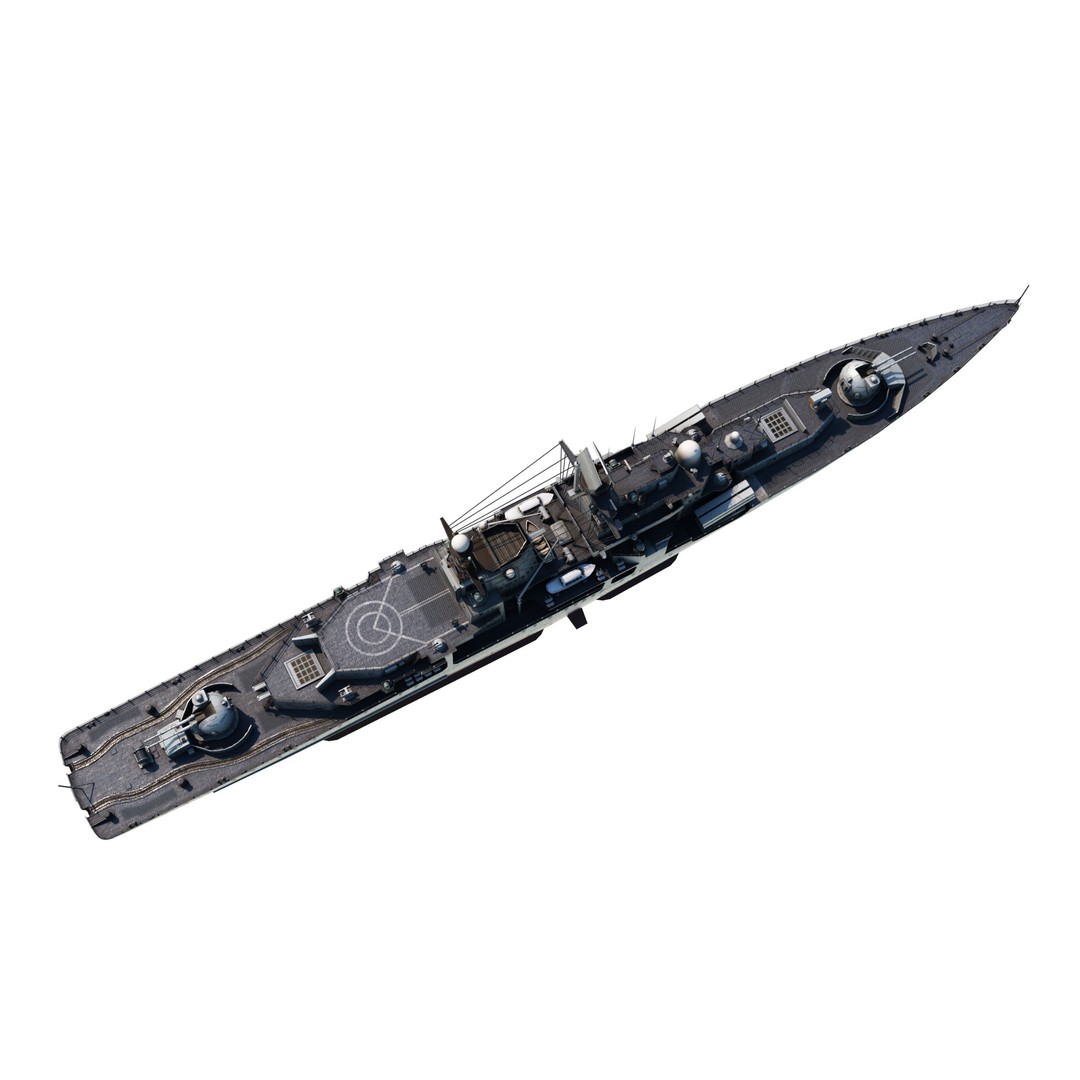 Hangzhou DDG136 3D Model – Low Poly Military Watercraft, FBX - View 7
