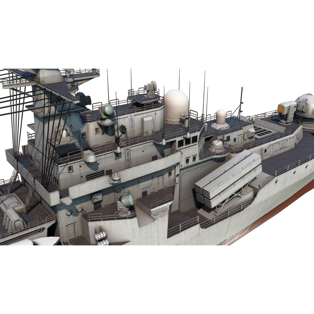 Hangzhou DDG136 3D Model – Low Poly Military Watercraft, FBX - View 8