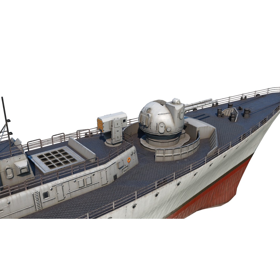 Hangzhou DDG136 3D Model – Low Poly Military Watercraft, FBX - View 9