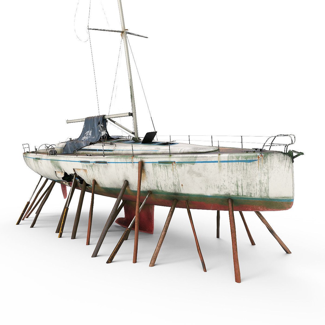 Abandoned Boat 3D Model – Realistic Wreck for Game Assets, FBX - View 10