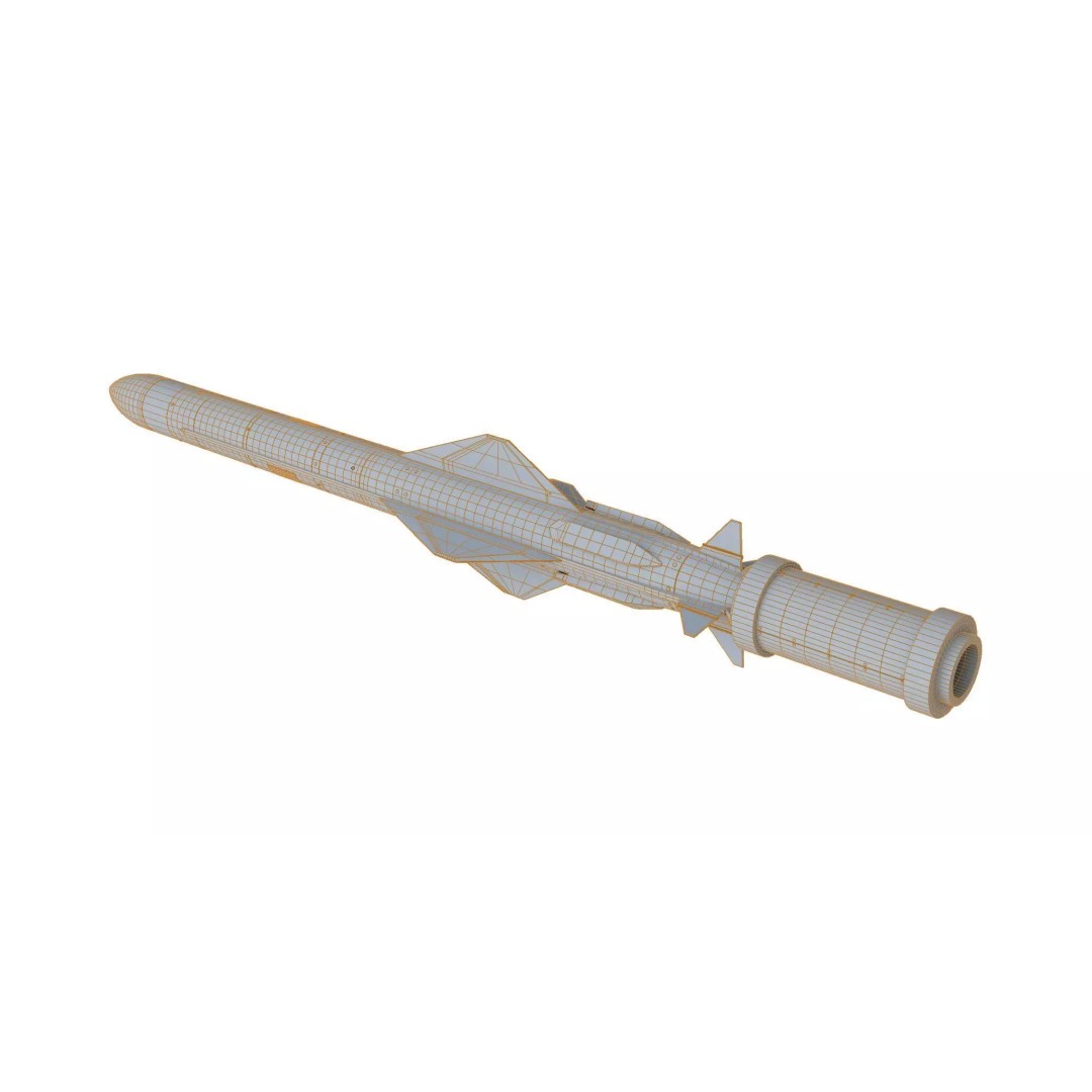 Exocet MM40 Block 3 3D Model – PBR Anti-Ship Missile, Blender, FBX, OBJ - View 10