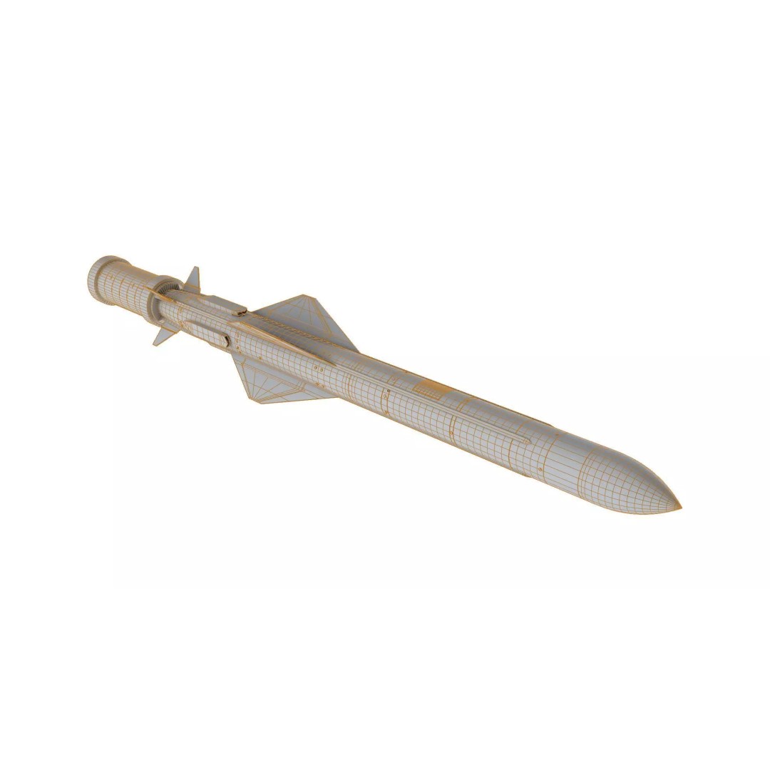 Exocet MM40 Block 3 3D Model – PBR Anti-Ship Missile, Blender, FBX, OBJ - View 11