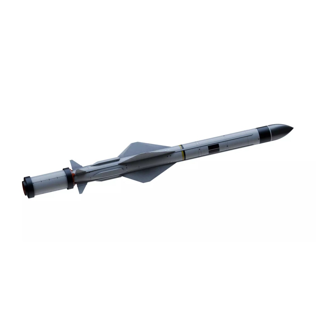 Exocet MM40 Block 3 3D Model – PBR Anti-Ship Missile, Blender, FBX, OBJ - View 3