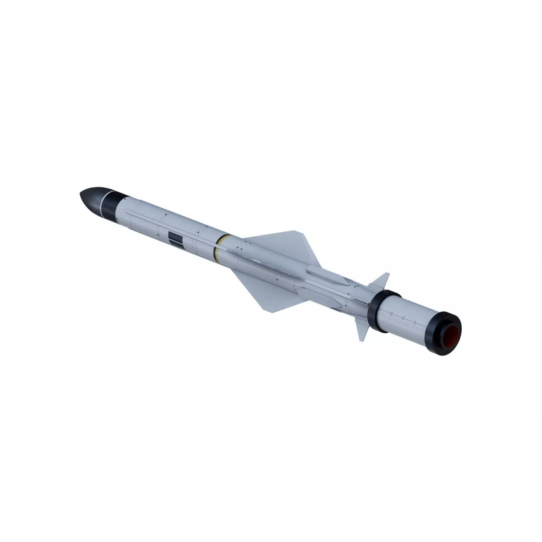 Exocet MM40 Block 3 3D Model – PBR Anti-Ship Missile, Blender, FBX, OBJ - View 4
