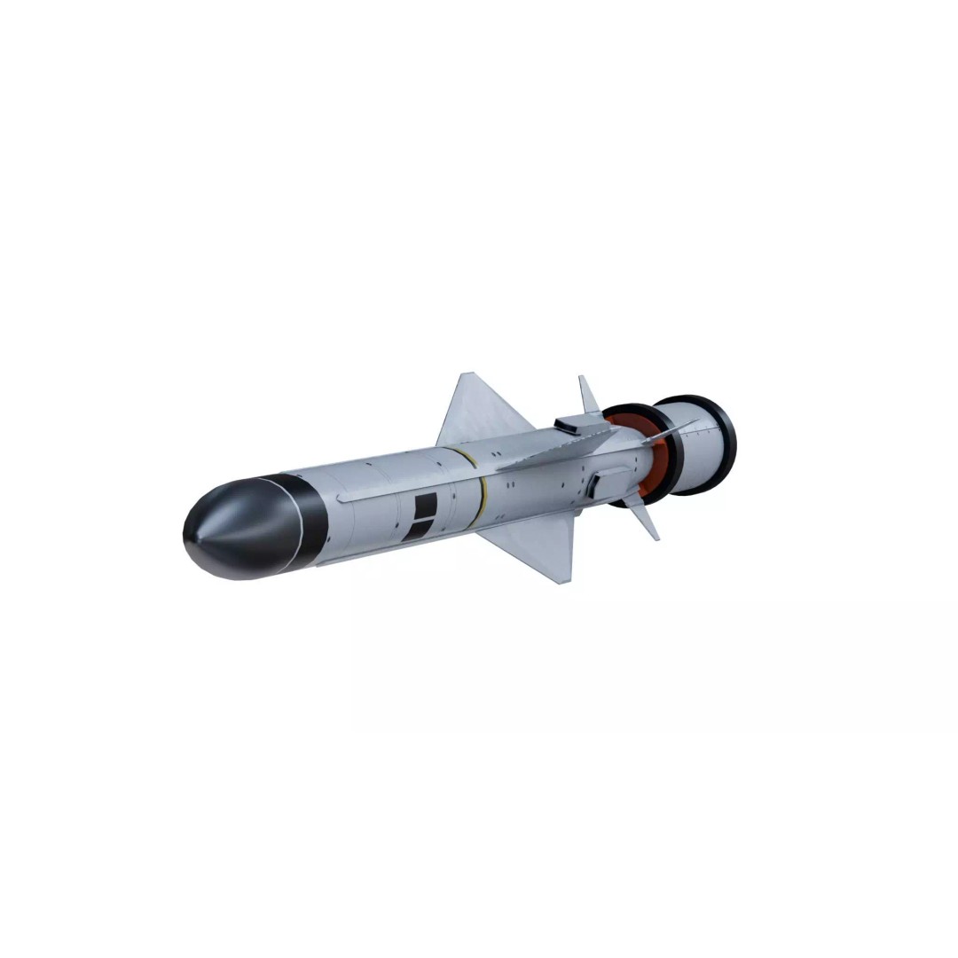 Exocet MM40 Block 3 3D Model – PBR Anti-Ship Missile, Blender, FBX, OBJ - View 6