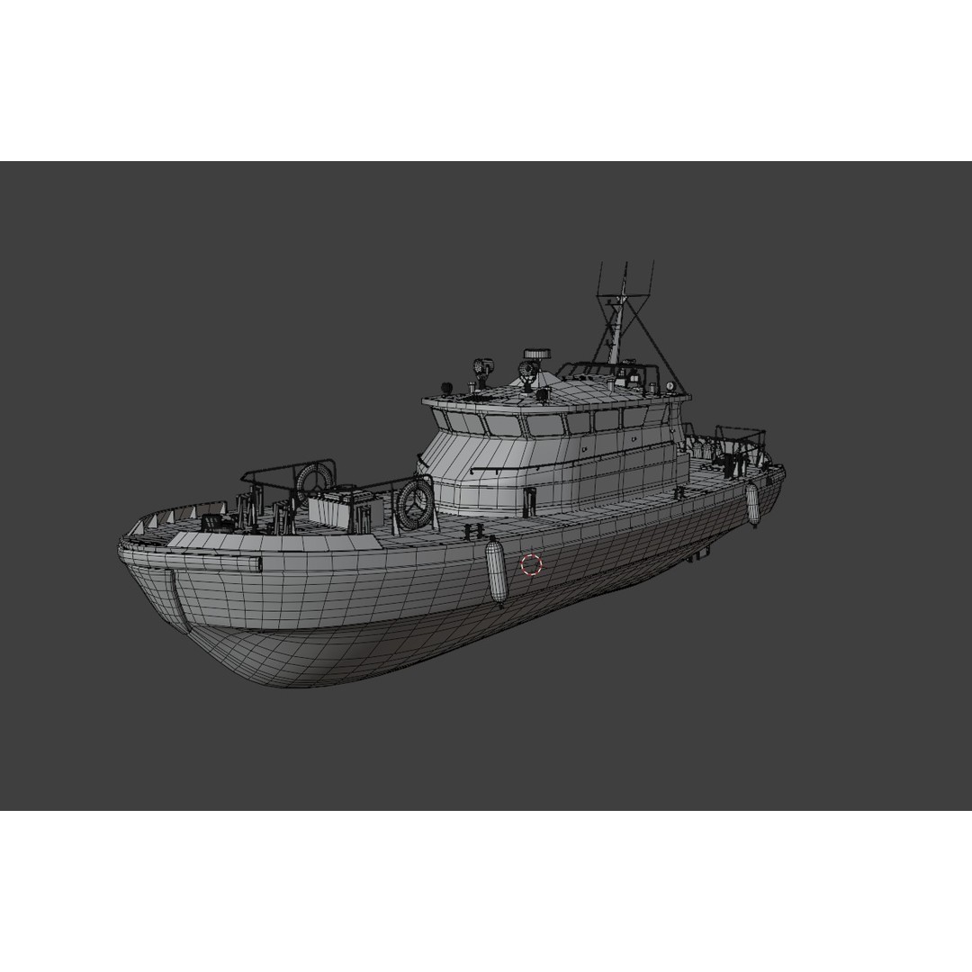 Pilot Boat 3D Model – High Poly Vessel with PBR Textures, FBX