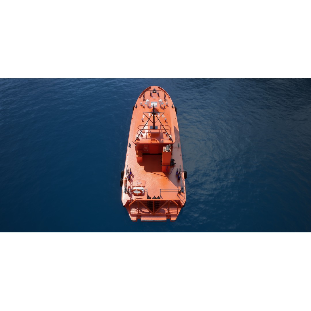 Pilot Boat 3D Model – High Poly Vessel with PBR Textures, FBX - View 10