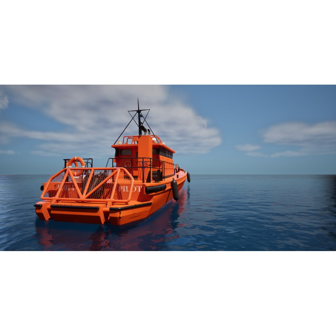 Pilot Boat 3D Model – High Poly Vessel with PBR Textures, FBX - View 11