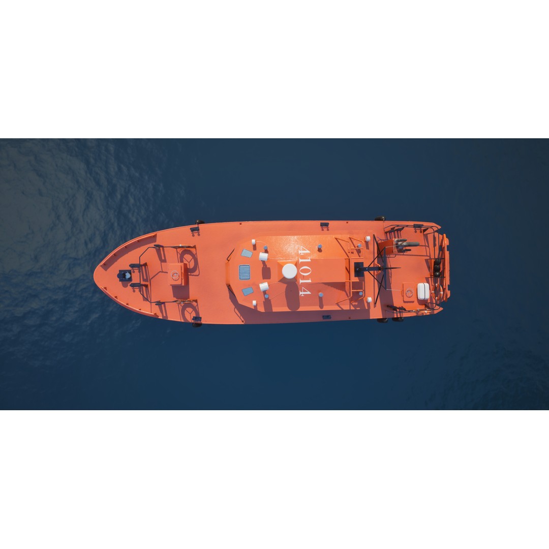 Pilot Boat 3D Model – High Poly Vessel with PBR Textures, FBX - View 4