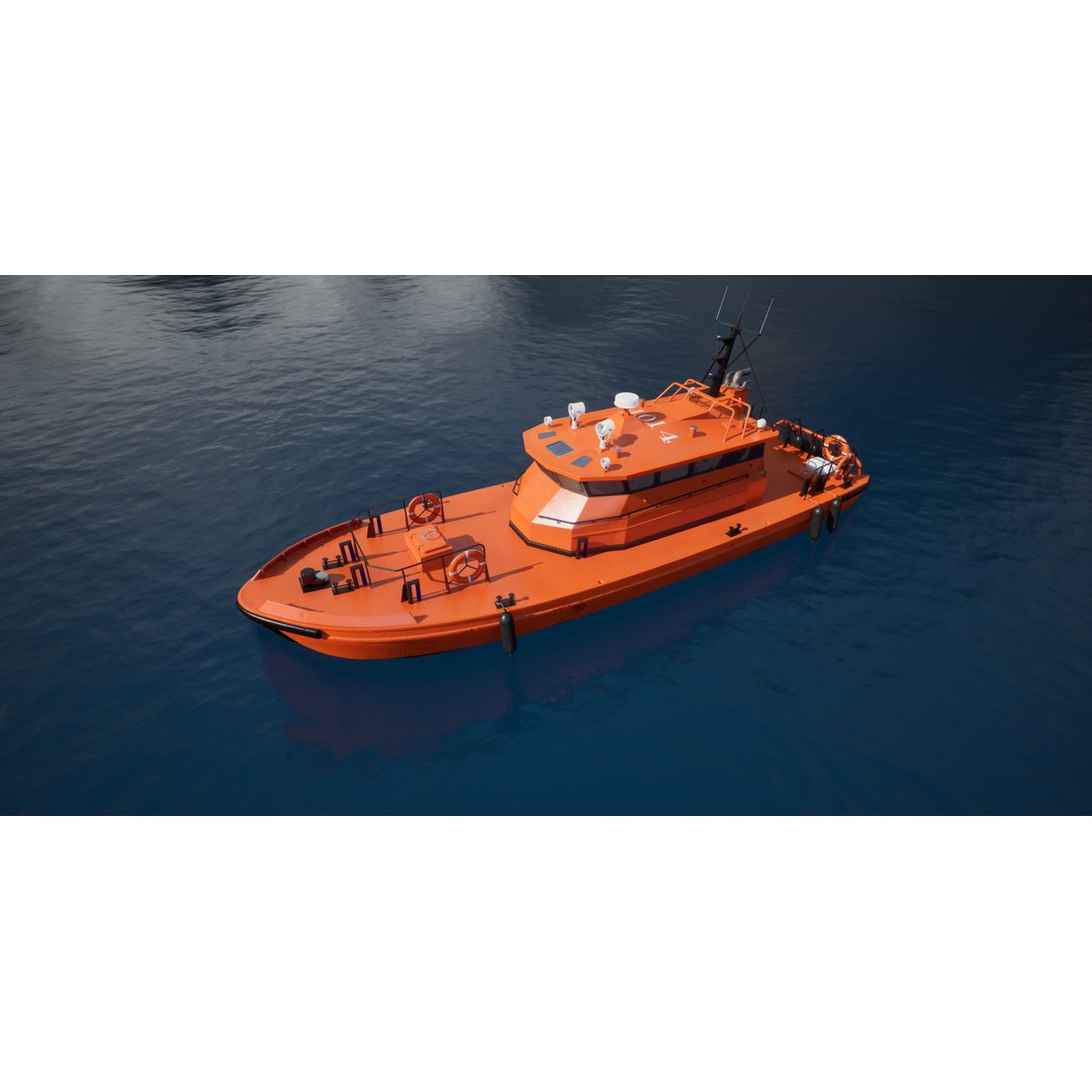 Pilot Boat 3D Model – High Poly Vessel with PBR Textures, FBX - View 7