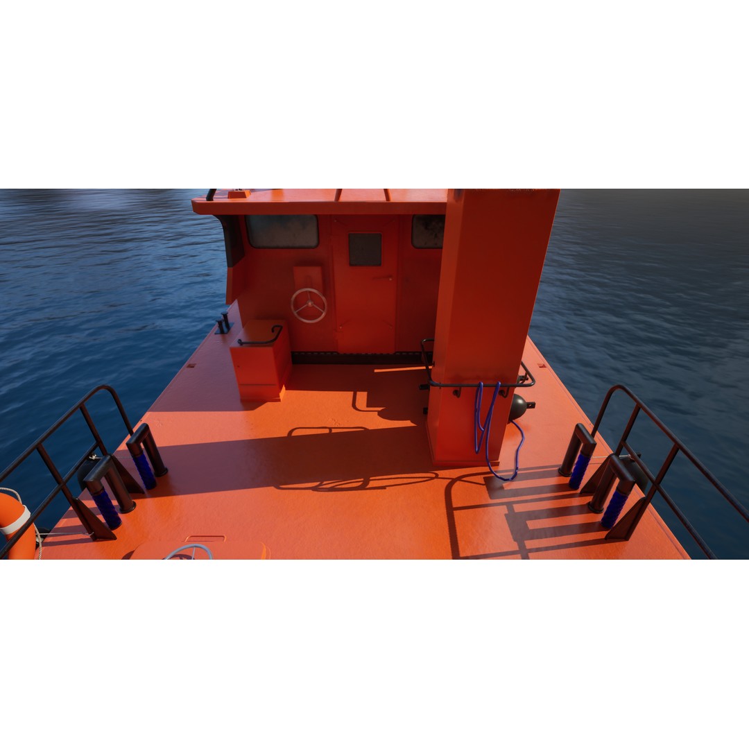 Pilot Boat 3D Model – High Poly Vessel with PBR Textures, FBX - View 9