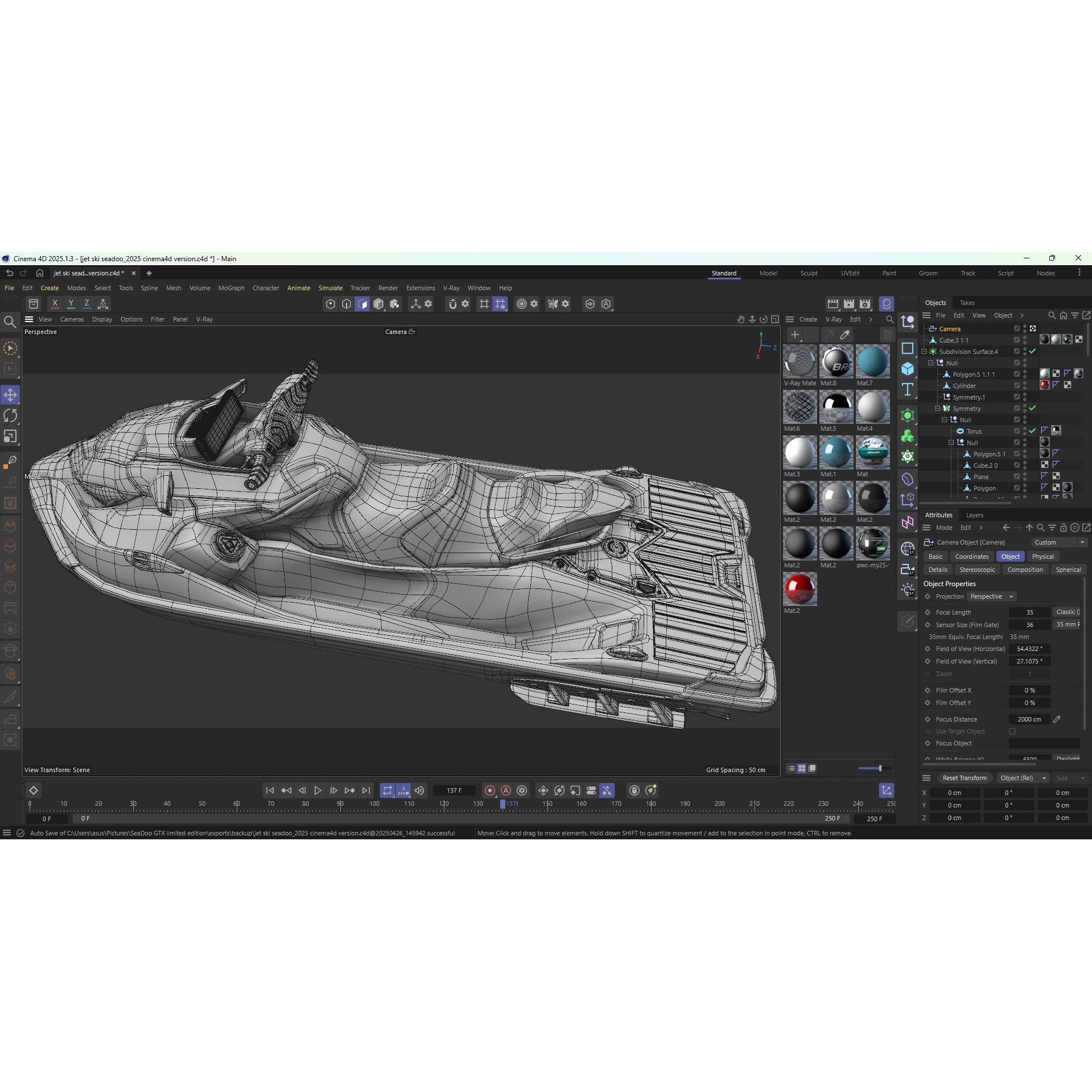 Sea-Doo GTX Limited 325 - Low-Poly Game-Ready 3D Model - View 26