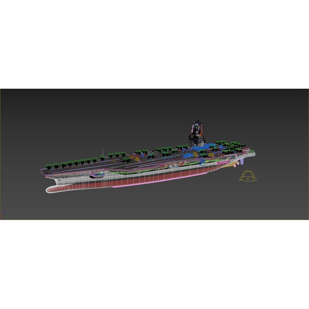 USS Gerald Ford Aircraft Carrier 3D Model – High Poly Game Asset, FBX