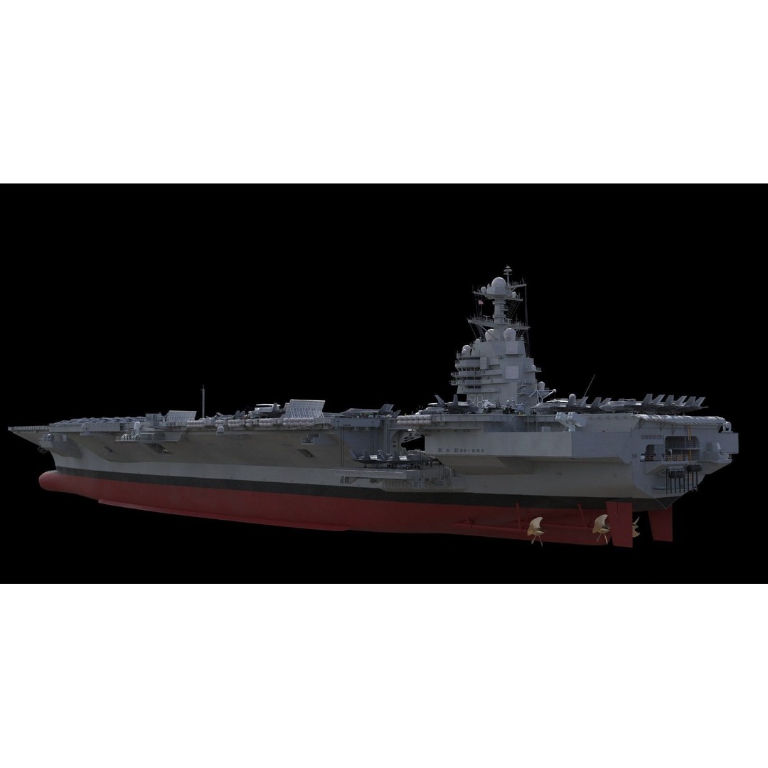 USS Gerald Ford Aircraft Carrier 3D Model – High Poly Game Asset, FBX - View 10