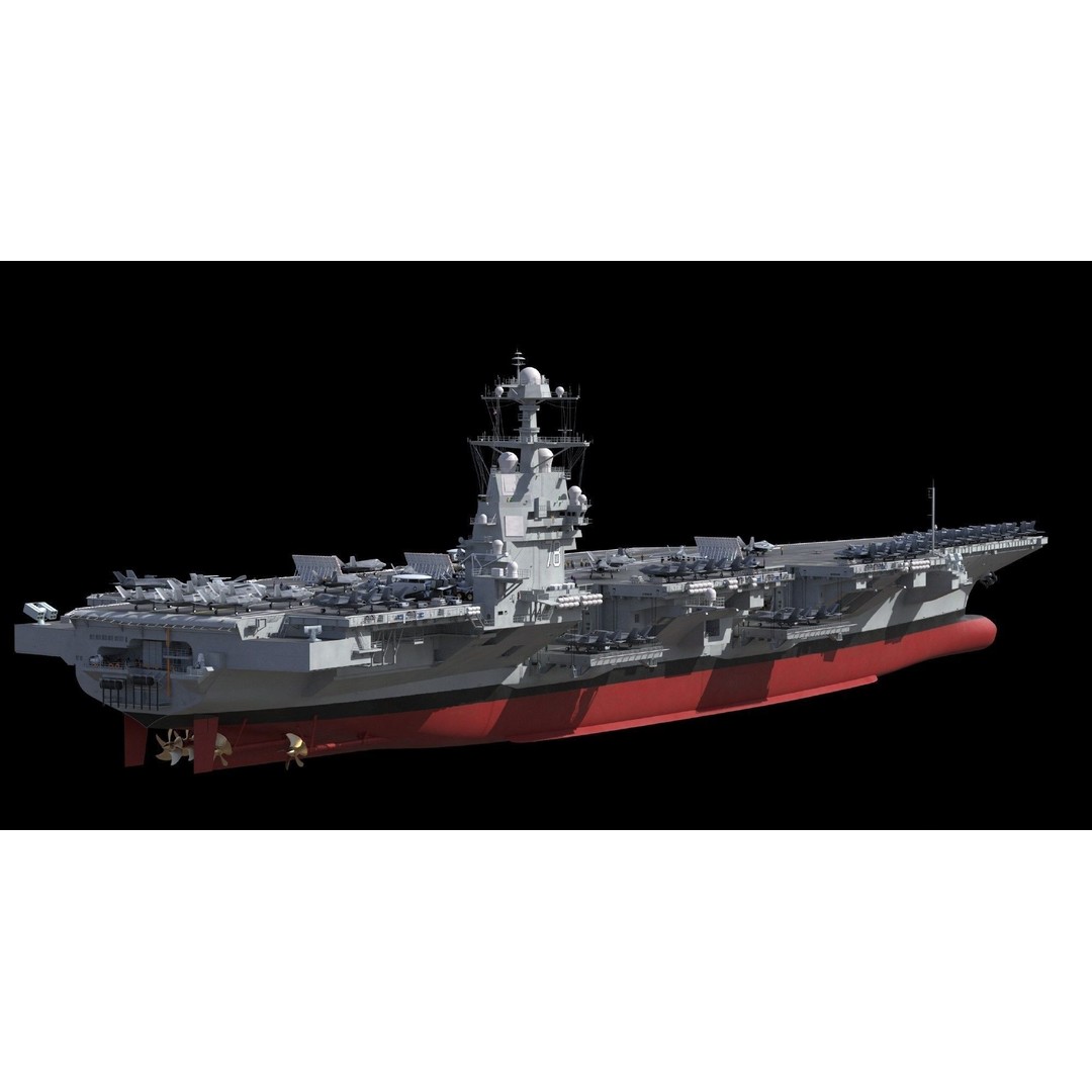 USS Gerald Ford Aircraft Carrier 3D Model – High Poly Game Asset, FBX - View 11