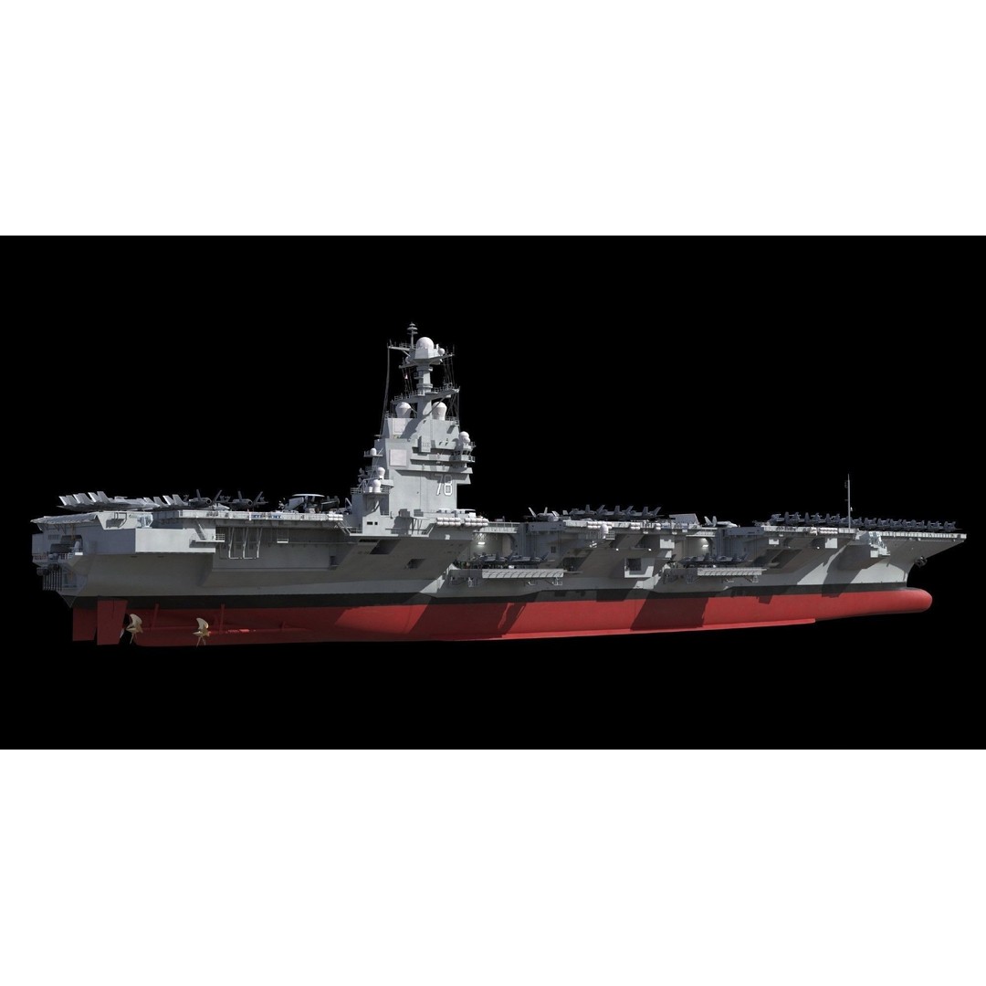 USS Gerald Ford Aircraft Carrier 3D Model – High Poly Game Asset, FBX - View 12