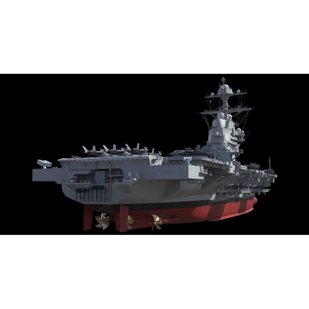 USS Gerald Ford Aircraft Carrier 3D Model – High Poly Game Asset, FBX - View 13
