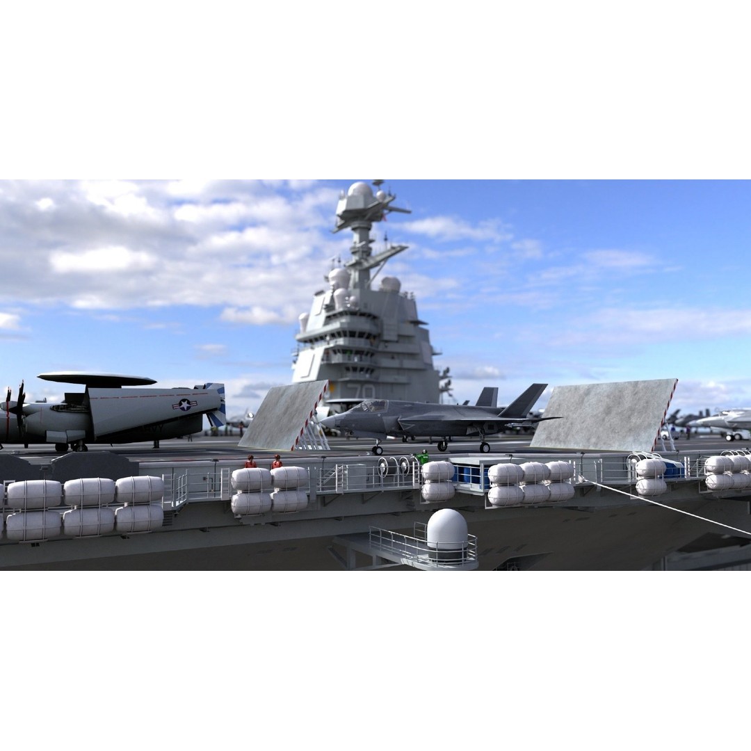 USS Gerald Ford Aircraft Carrier 3D Model – High Poly Game Asset, FBX - View 15