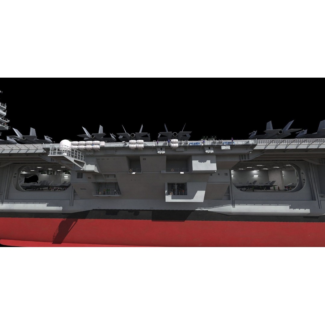 USS Gerald Ford Aircraft Carrier 3D Model – High Poly Game Asset, FBX - View 16