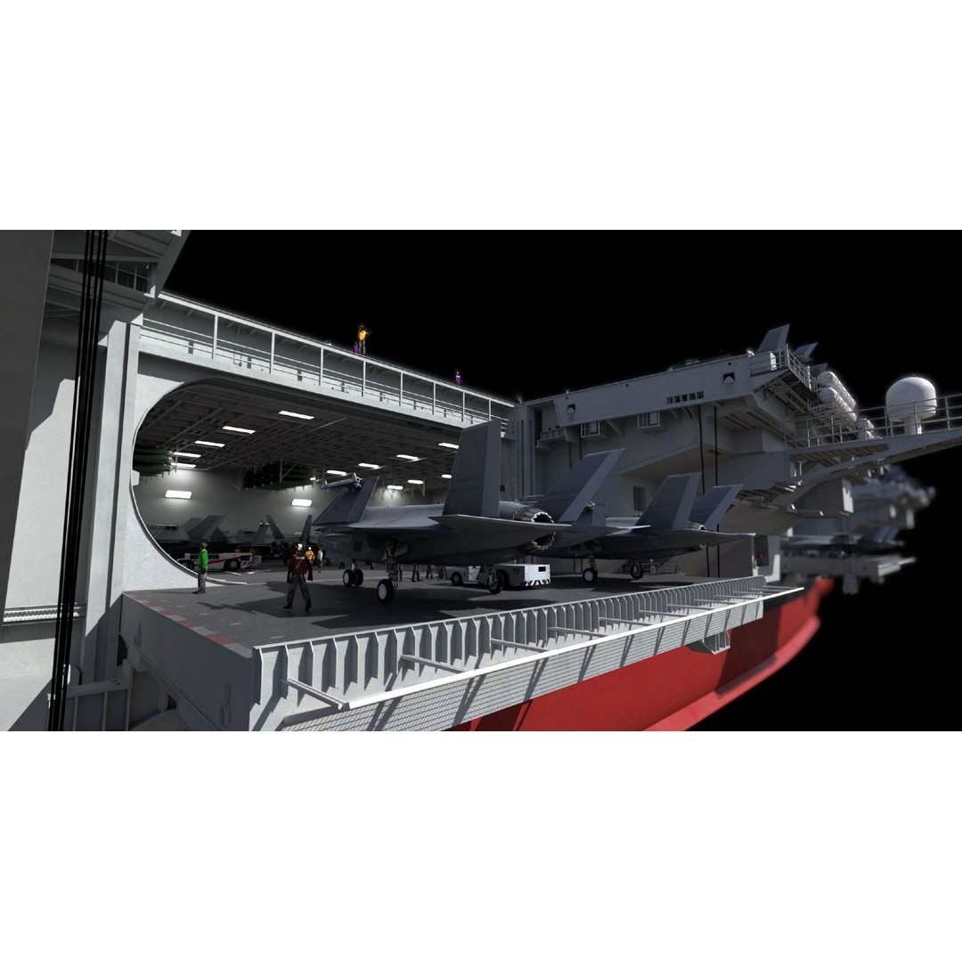 USS Gerald Ford Aircraft Carrier 3D Model – High Poly Game Asset, FBX - View 17