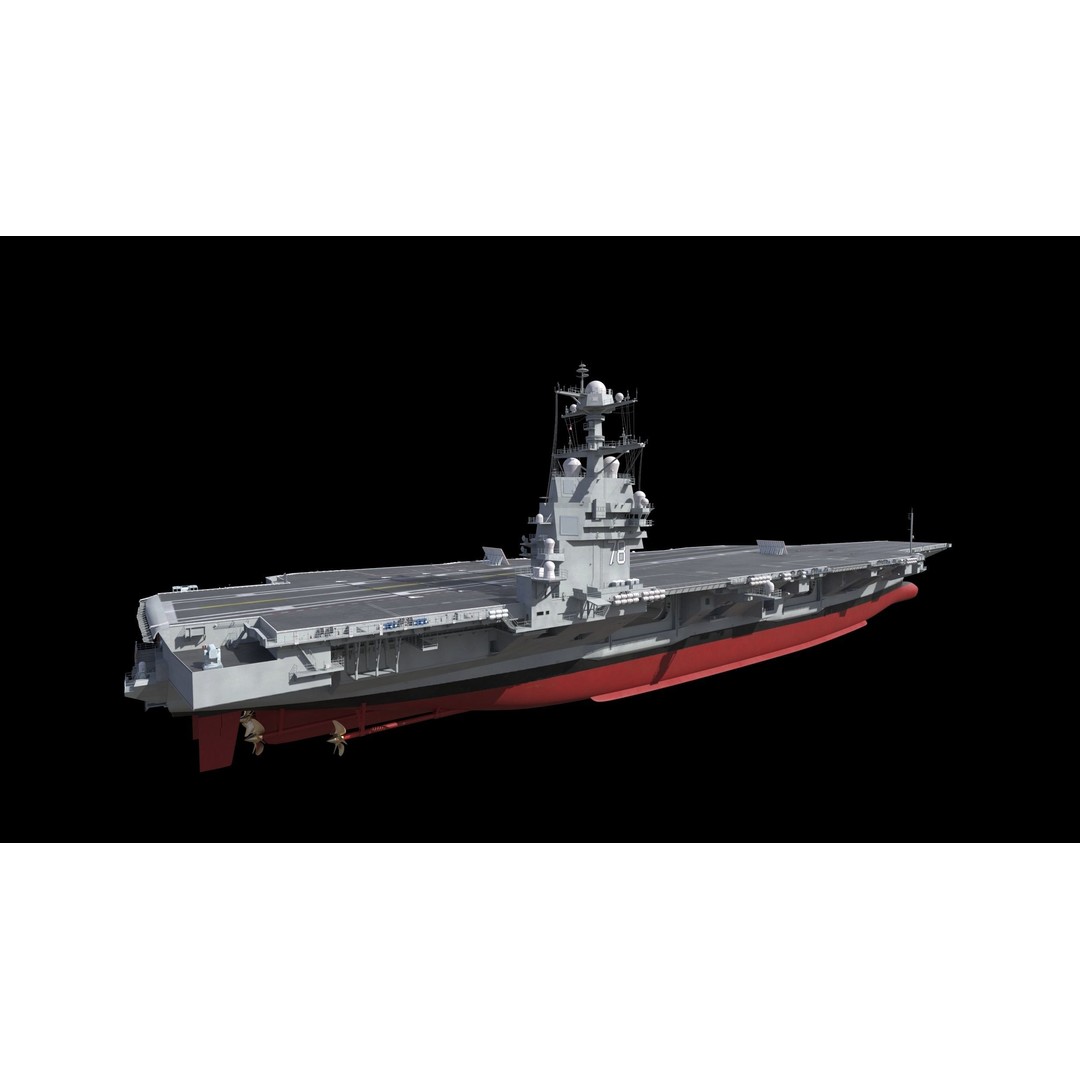USS Gerald Ford Aircraft Carrier 3D Model – High Poly Game Asset, FBX - View 3