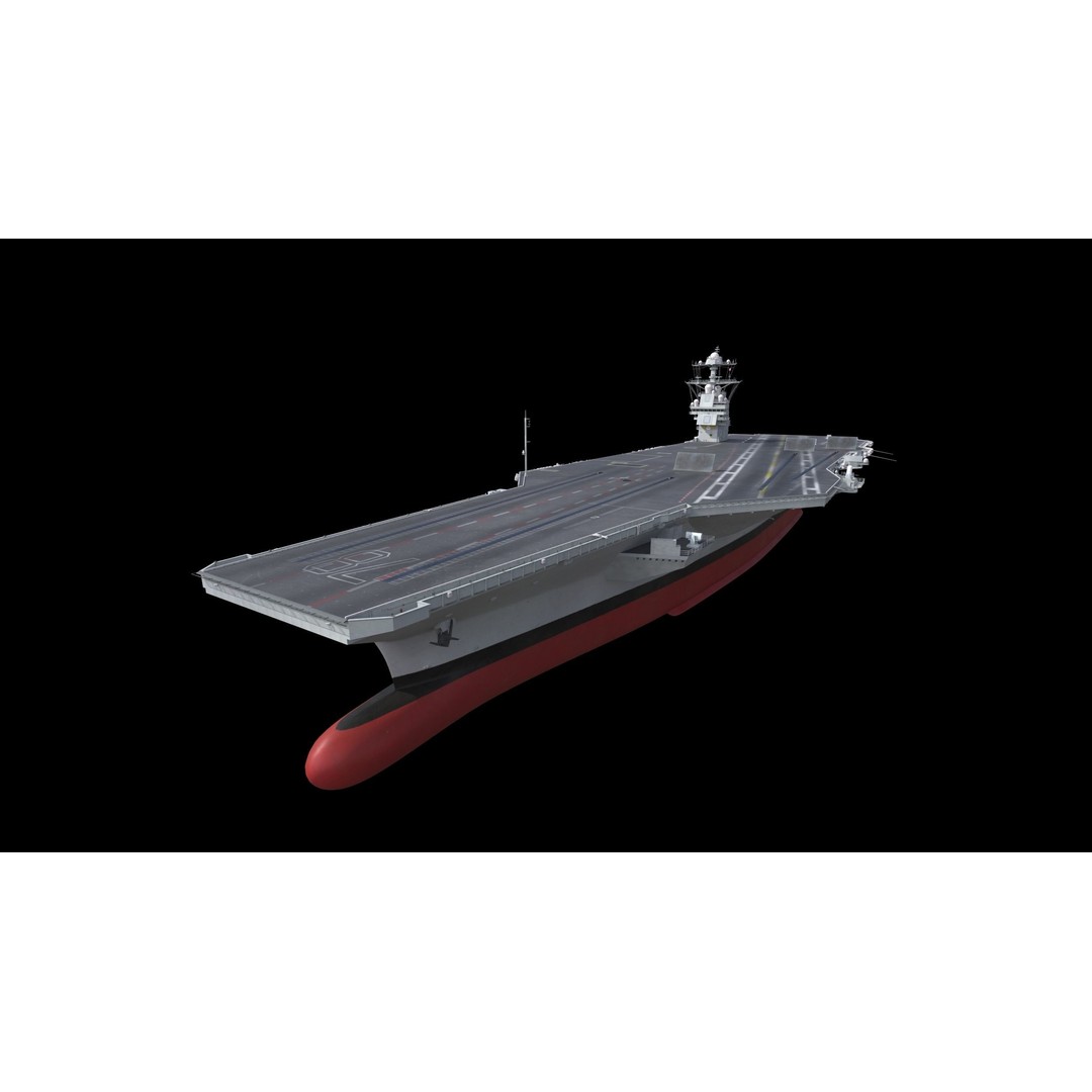 USS Gerald Ford Aircraft Carrier 3D Model – High Poly Game Asset, FBX - View 4