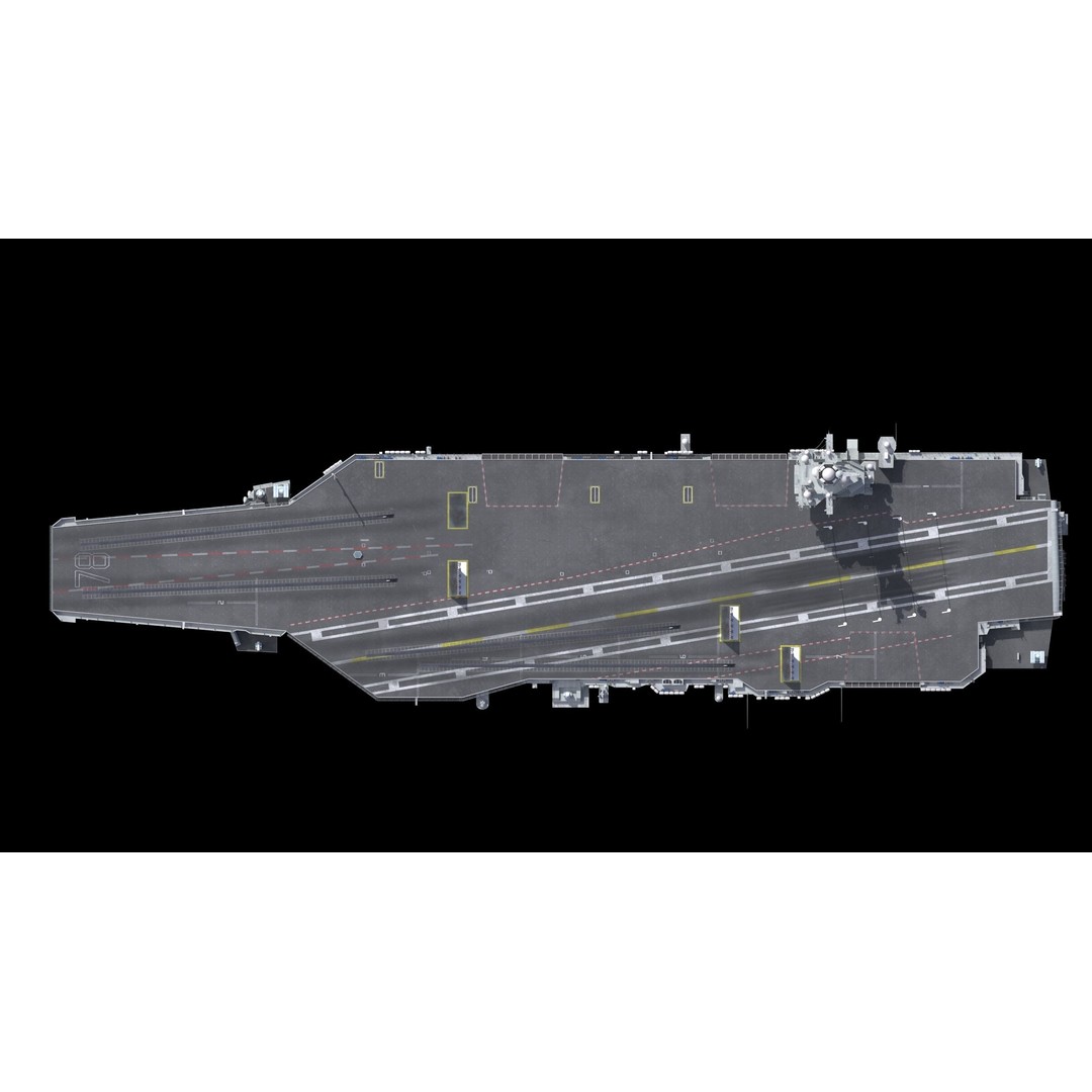 USS Gerald Ford Aircraft Carrier 3D Model – High Poly Game Asset, FBX - View 5