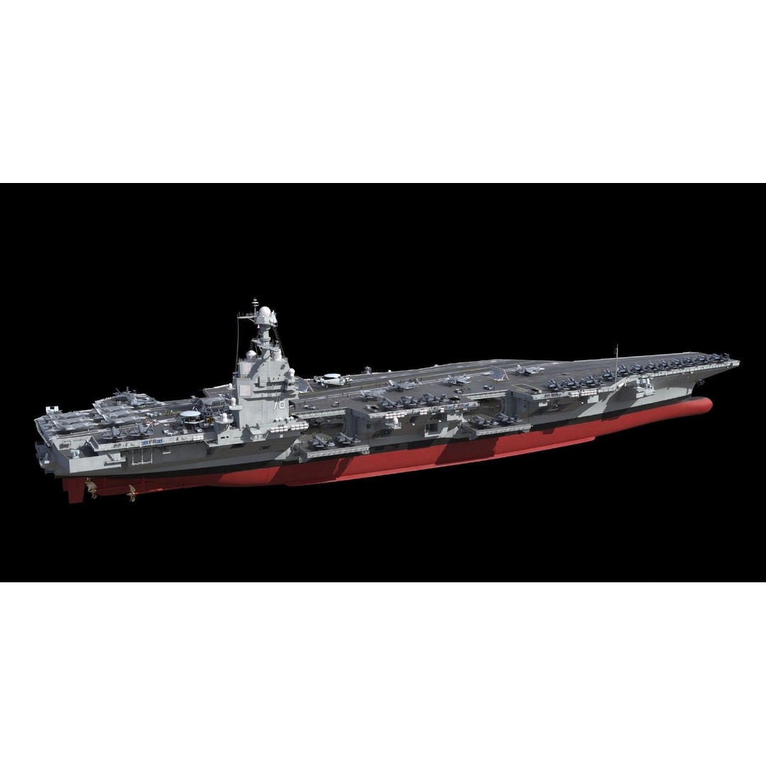 USS Gerald Ford Aircraft Carrier 3D Model – High Poly Game Asset, FBX - View 6