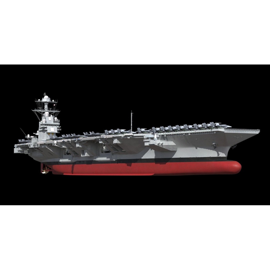 USS Gerald Ford Aircraft Carrier 3D Model – High Poly Game Asset, FBX - View 9