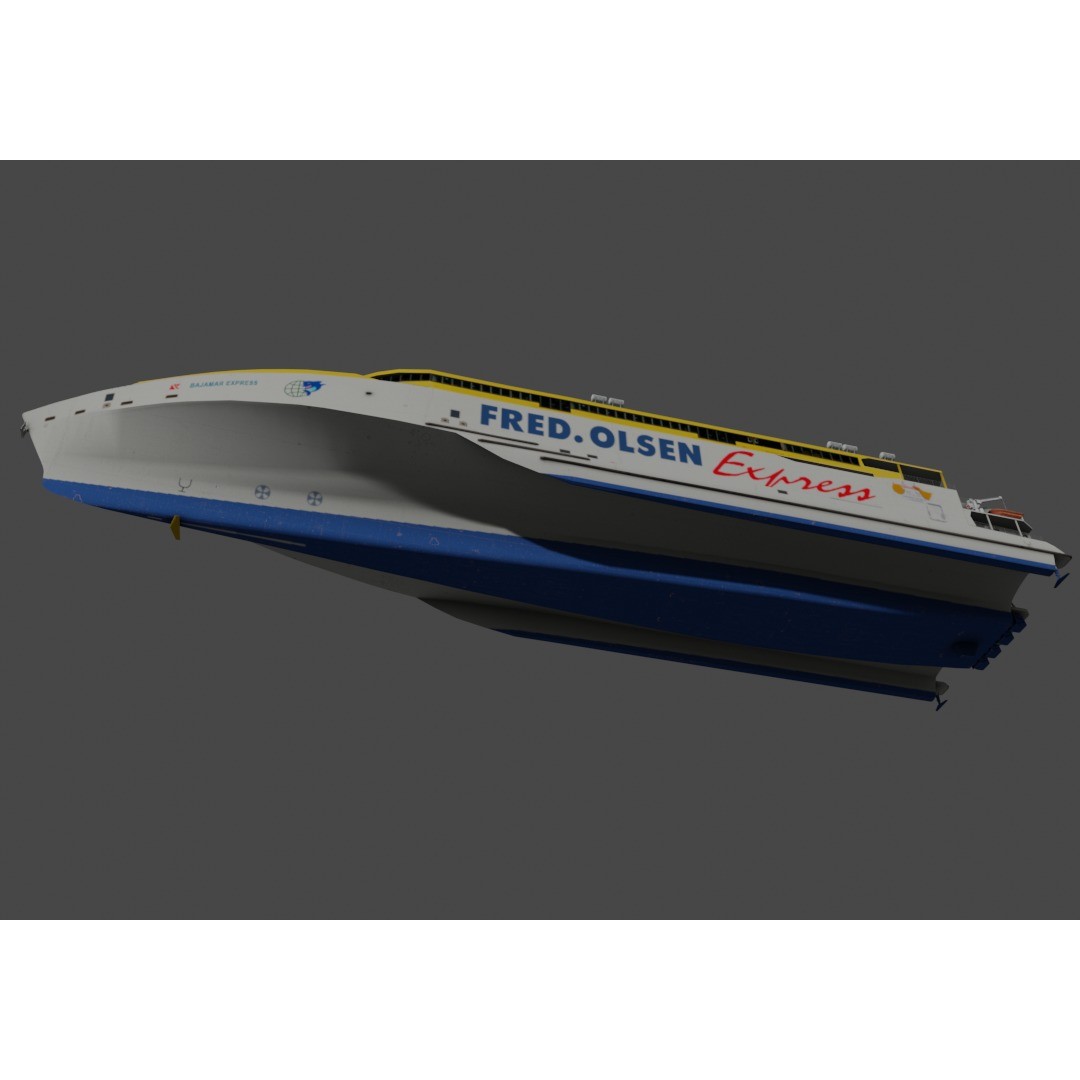 BAJAMAR EXPRESS 3D Model – Low Poly Ferry, FBX & PBR Textures